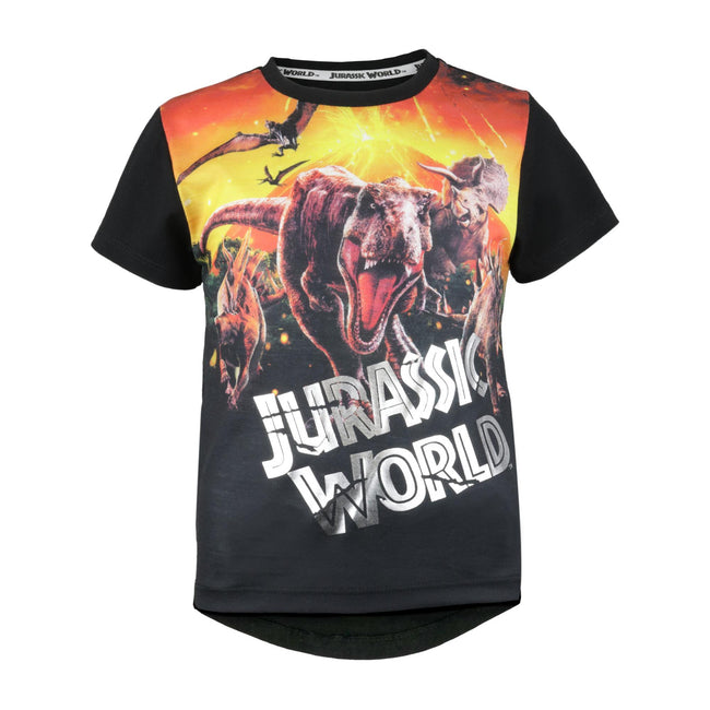 Black - Front - Jurassic World Boys Volcanic Eruption T-Shirt