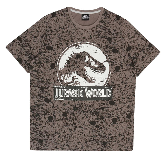 Black-Charcoal - Side - Jurassic World Mens Logo Pyjama Set