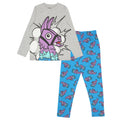 Blue-Heather Grey - Front - Fortnite Boys Llama Pyjama Set