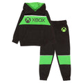 Black-Green - Front - X-Box Girls Logo Hoodie And Joggers Set