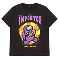 Black-Purple - Front - Among Us Childrens-Kids Trust No One! T-Shirt