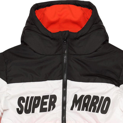 Red-Black-White - Side - Super Mario Boys Logo Puffer Jacket