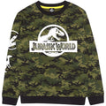 Green-White - Front - Jurassic World Childrens-Kids Camo Sweatshirt