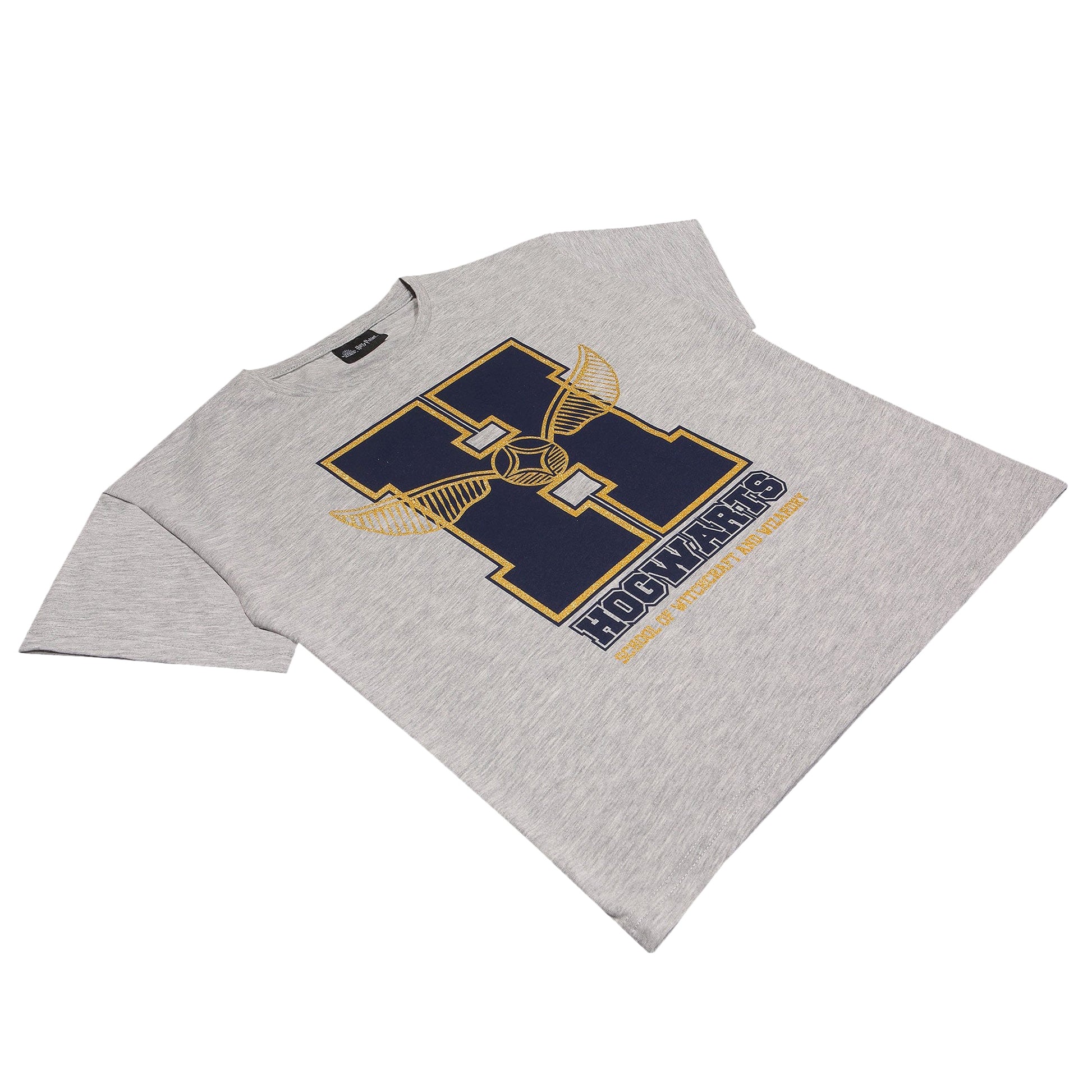 Heather Grey - Back - Harry Potter Girls Hogwarts School of Witchcraft and Wizardry Glitter T-Shirt
