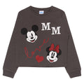 Charcoal - Front - Mickey Mouse Girls Love Crop Sweatshirt