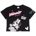 Black-White-Pink - Front - Minnie Mouse Girls Style Icon Be You Crop T-Shirt