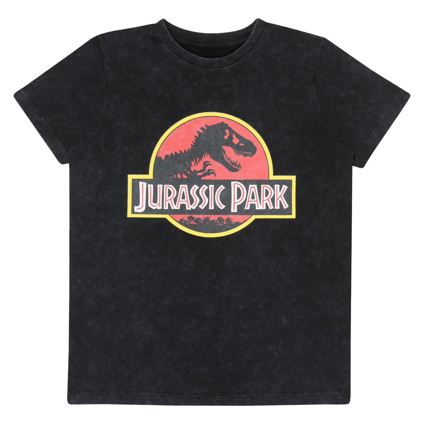 Grey-Classic Red-Yellow - Side - Jurassic Park Childrens-Kids Logo T-Shirt