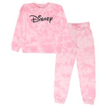 Pink-Black - Front - Disney Girls Tie Dye Tracksuit