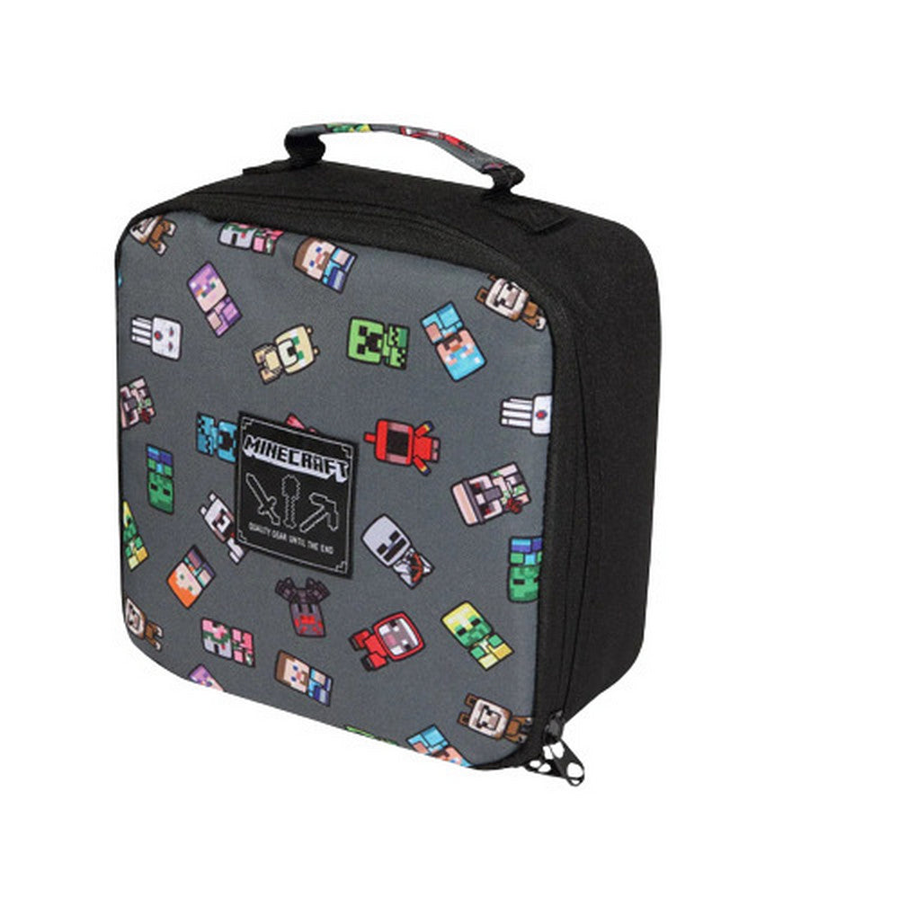 Grey-Multicoloured - Back - Minecraft Girls Characters Lunch Box