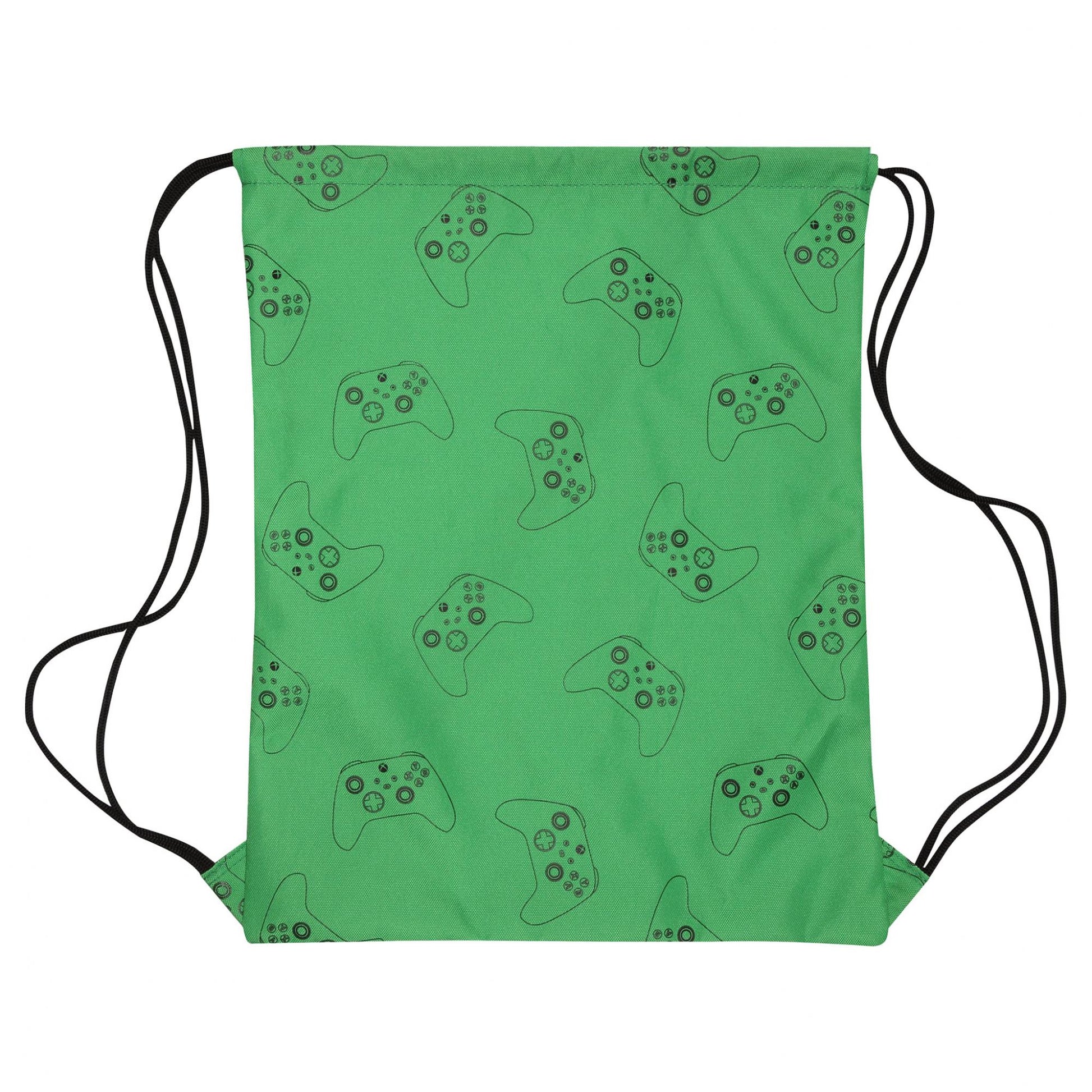 Forest Green-Black - Front - Xbox Boys Controller Drawstring Bag