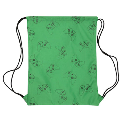 Forest Green-Black - Front - Xbox Boys Controller Drawstring Bag