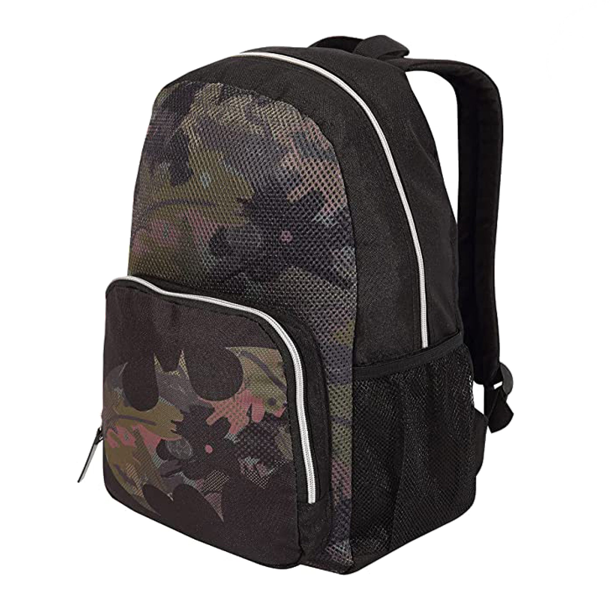 Green-Black - Back - Batman Girls Camo Backpack