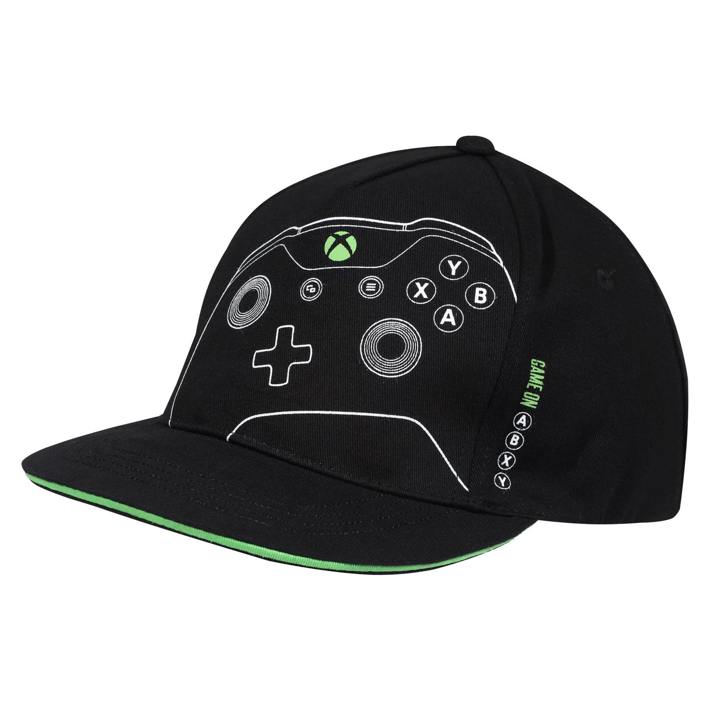 Black-White-Green - Front - Xbox Boys Controller Baseball Cap