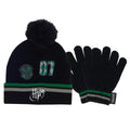Black-Green - Front - Harry Potter Girls 07 Slytherin Beanie & Gloves Set