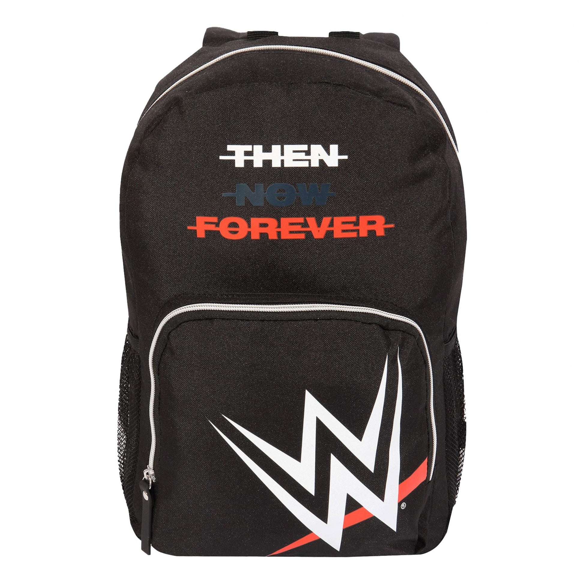 Black-White-Red - Front - WWE Boys Then Now Forever Logo Backpack