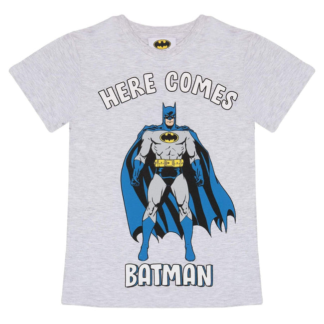 Heather Grey - Side - DC Comics Boys Here Comes Batman T-Shirt
