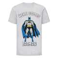 Heather Grey - Front - DC Comics Boys Here Comes Batman T-Shirt