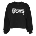 Black-White - Front - The Boys Womens-Ladies Logo Cropped Sweatshirt
