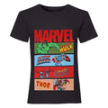 Black - Front - Avengers Assemble Girls Comic Strips T-Shirt