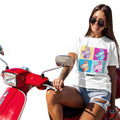 White - Back - Fortnite Womens-Ladies Llama Pop Art Boyfriend T-Shirt