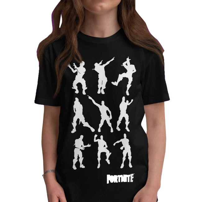 Black-White - Back - Fortnite Womens-Ladies Dancing Emotes Boyfriend T-Shirt, T-Shirt