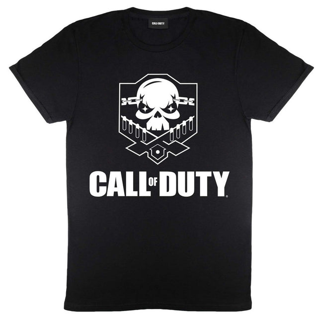 Black - Front - Call Of Duty Mens Skull Logo T-Shirt