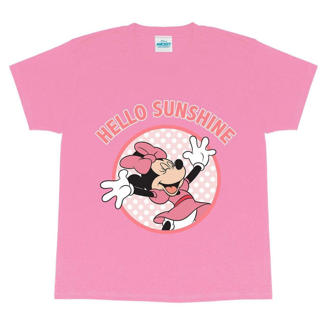 Pink - Side - Disney Girls Hello Sunshine Minnie Mouse T-Shirt