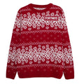 Burgundy - Front - Fortnite Womens-Ladies Fair Isle Knitted Christmas Jumper