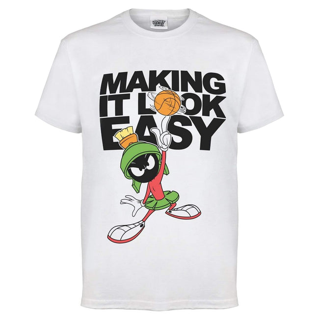 White - Front - Looney Tunes Mens Easy Marvin The Martian T-Shirt