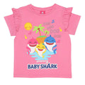 Baby Pink Heather - Side - Baby Shark Girls Tropical Island T-Shirt