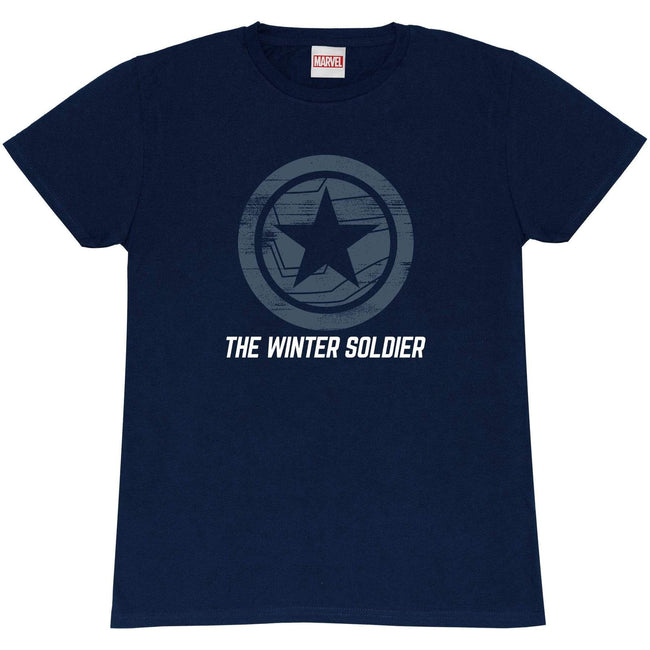 Navy - Front - Marvel Mens The Winter Soldier Logo T-Shirt