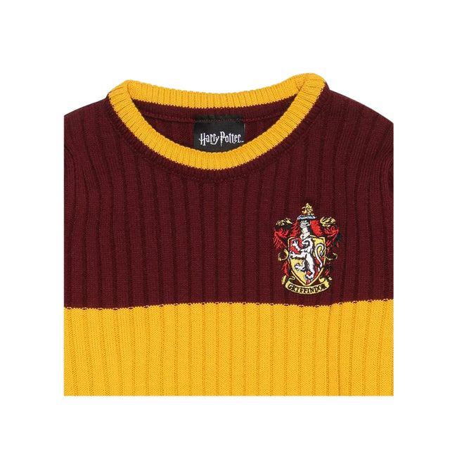 Burgundy - Side - Harry Potter Boys Quidditch Gryffindor Knitted Jumper
