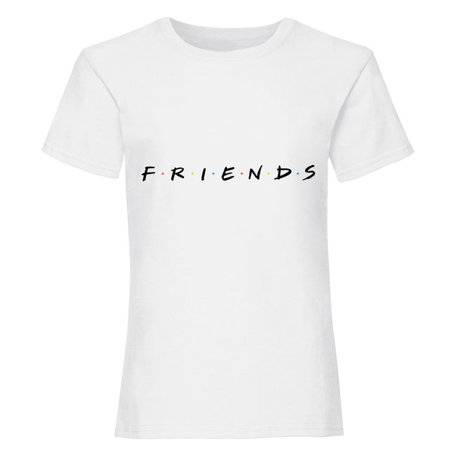 White - Side - Friends Girls Logo Crop T-Shirt