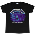 Black-Purple - Front - Metallica Womens-Ladies Ride the Lightning Boyfriend T-Shirt