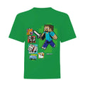 Green - Front - Minecraft Girls Steve And Friends T-Shirt