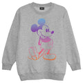 Heather Grey-Purple-Orange - Front - Disney Womens-Ladies Mickey Mouse Pose Boyfriend Sweatshirt