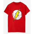 Red - Front - The Flash Womens-Ladies Distressed Logo Fitted T-Shirt