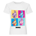 White - Front - Fortnite Girls Llama Pop Art T-Shirt