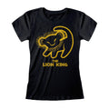 Black - Front - The Lion King Womens-Ladies Simba Silhouette Fitted T-Shirt