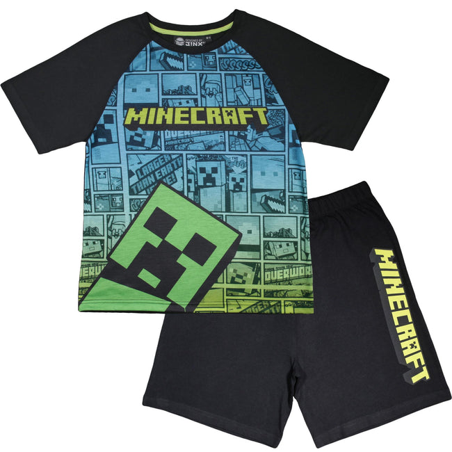 Minecraft Boys Creeper Comic Short Pyjama Set | Discounts on great Brands