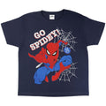 Navy - Side - Spider-Man Boys Go Spidey T-Shirt