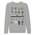 Heather Grey - Front - Minecraft Girls Mini Characters Sweatshirt