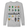 Heather Grey - Front - Minecraft Boys Mini Characters Sweatshirt