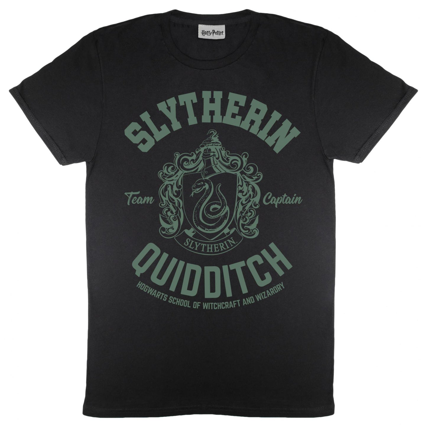 Black - Front - Harry Potter Womens-Ladies Slytherin Quidditch Boyfriend T-Shirt