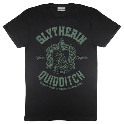 Black - Front - Harry Potter Womens-Ladies Slytherin Quidditch Boyfriend T-Shirt
