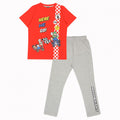 Red-Heather Grey - Front - Super Mario Boys Here We Go Pyjama Set