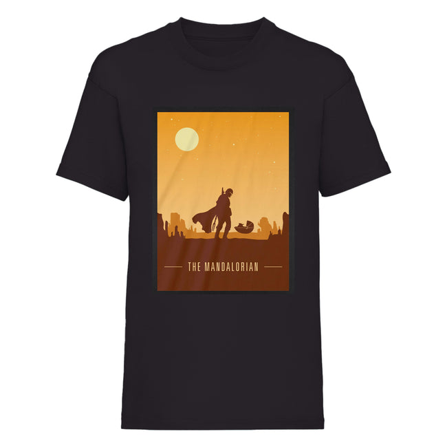 Black - Front - Star Wars: The Mandalorian Mens Retro Style Poster T-Shirt