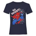 Navy-Red-Blue - Front - Spider-Man Girls Go Spidey T-Shirt