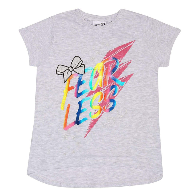 Heather Grey - Front - Jojo Siwa Girls Fearless T-Shirt