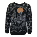 Black - Front - Harry Potter Boys Hogwarts Knitted Christmas Jumper